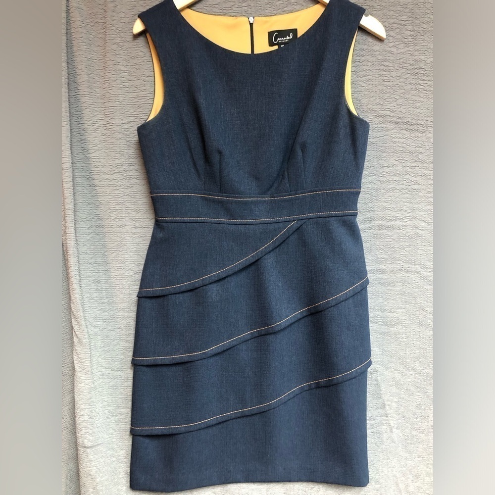 Connected apparel, six petite navy blue dress